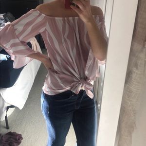 Chiffon striped blouse.